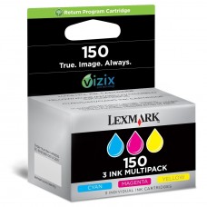 Lexmark origjinale Multipack ngjyrë e kaltër / ngjyrë magenta / ngjyrë e verdhë 14N1805E 150 3 bojëra të ripërdorshme NR. 150: C+M+Y