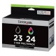 Lexmark origjinale Multipack ngjyrë e zezë / ngjyra të ndryshme 18C1419E 23+24 2 kartuça me bojë nr. 23 bk + nr. 24 col.