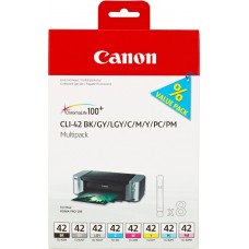 Canon Multipack ngjyrë e zezë/ngjyrë e kaltër/ngjyrë magenta/ngjyrë e verdhë/ngjyrë gri CLI-42multi 6384B010 8 kartuça CLI-42: BK +C +M +Y +GY +PC 