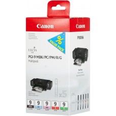 Canon Multipack ngjyrë e zezë/ngjyrë e kaltër/ngjyrë magenta/ngjyrë e kuqe/ngjyrë jeshile PGI-9multi1 1033B013 5 Kartuça PGI-9: MBK +PC +PM +R +G