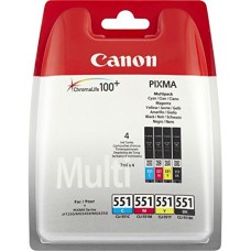 Canon Value Pack ngjyrë e zezë/ngjyrë e kaltër/ngjyrë magenta/ngjyrë e verdhë CLI-551 Photo Value Pack 6508B005 