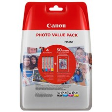 Canon Value Pack ngjyrë e zezë/ngjyrë e kaltër/ngjyrë magenta/ngjyrë e verdhë CLI-571 Photo Value Pack 0386C006 