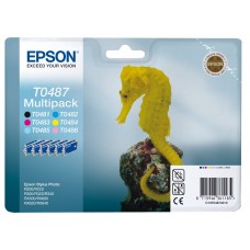 Epson Multipack ngjyrë e zezë / ngjyrë e kaltër / ngjyrë magenta / ngjyrë e verdhë / / C13T04874010 T0487 6 kartuça me bojë: T0481 - T0486