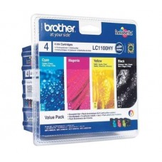 Brother Multipack ngjyrë e zezë/ngjyrë e kaltër/ngjyrë magenta/ngjyrë e verdhë LC1100HYVALBPDR LC1100HY Multi Pack, 4x kartuça me bojë: hybk/hyc/hym/hyy